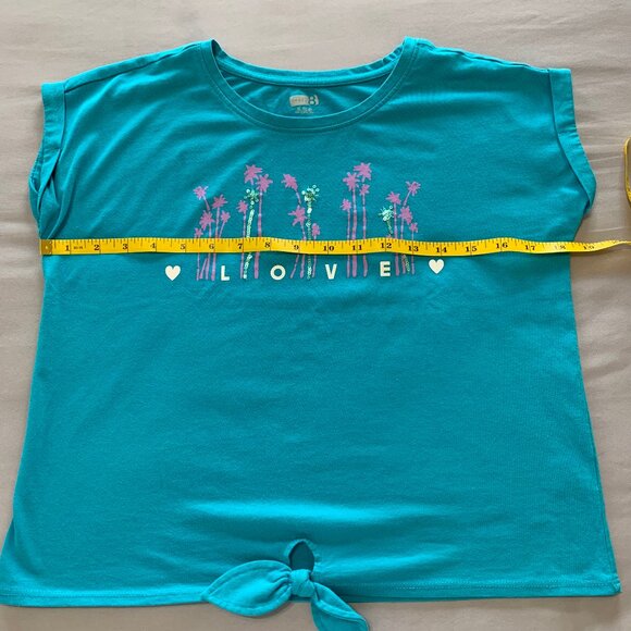 Crazy 8 Children's Place Grils T-shirts Blue Green Size 14 Unicorn Short Sleeves - Picture 6 of 16